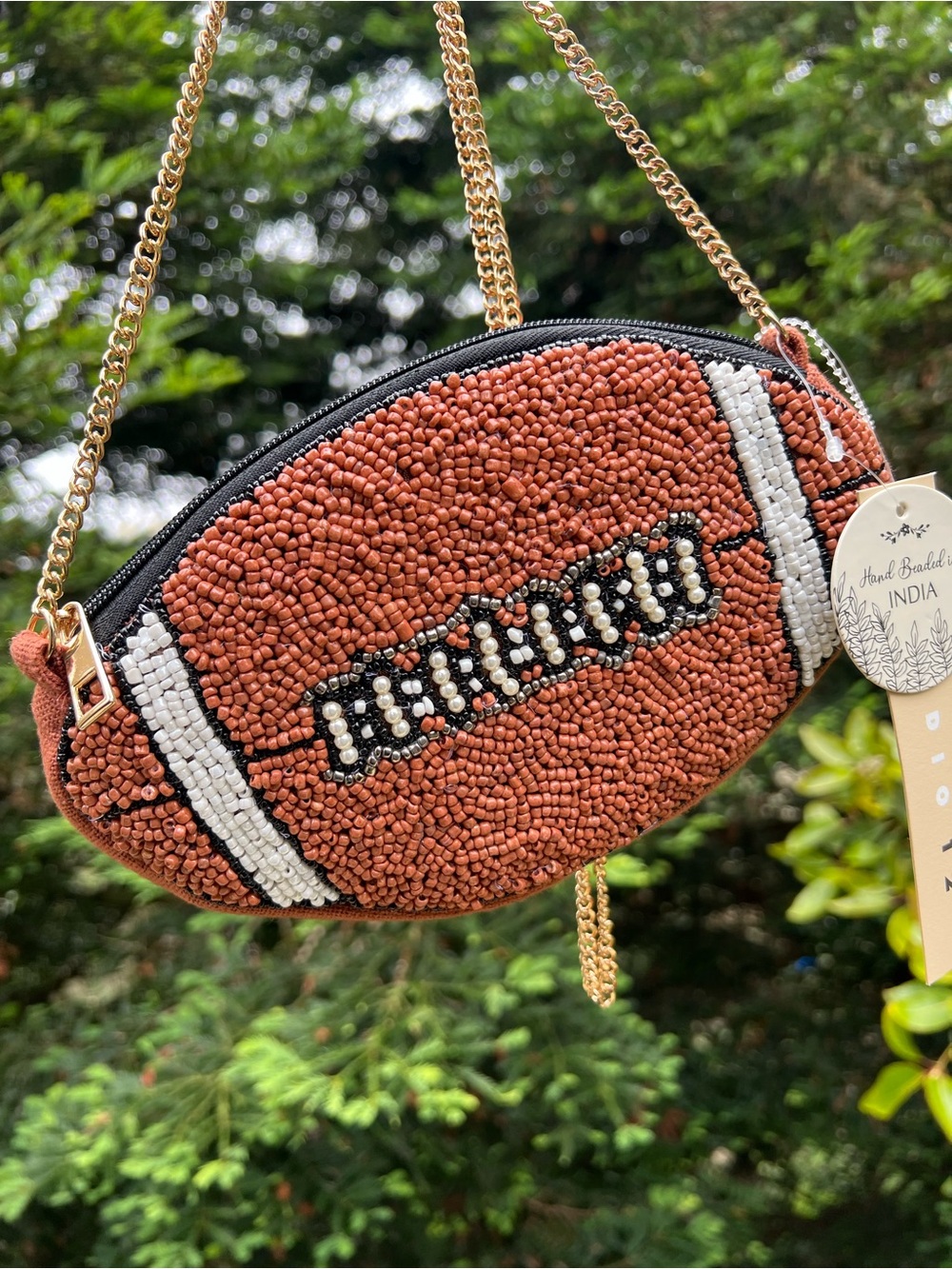 Football Beaded Shoulder or Crossbody Bag